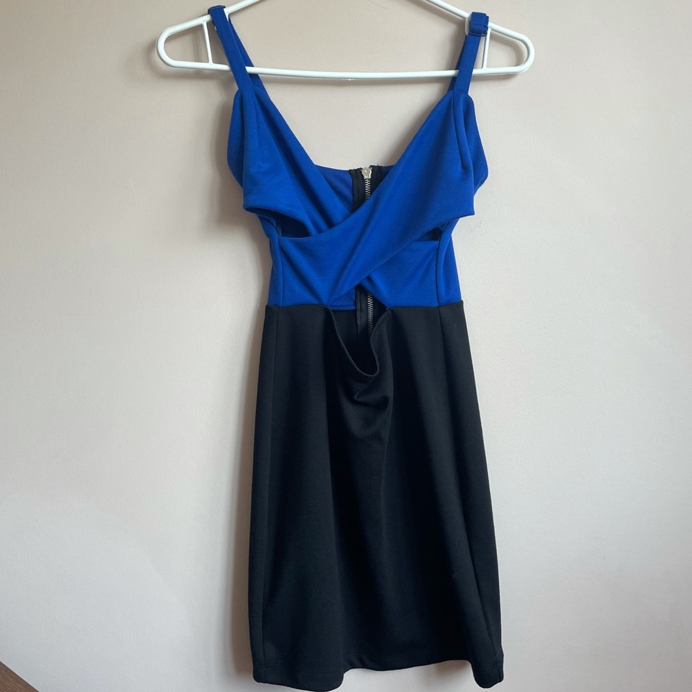 Black & Blue Cutout Dress